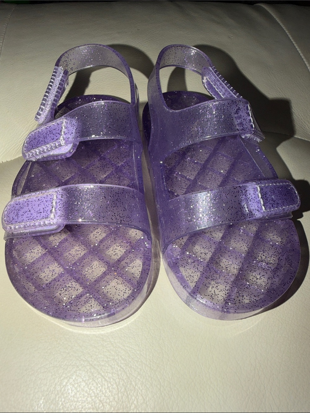 GAP Purple Glitter Jelly Sandals with Double Adjustable Straps